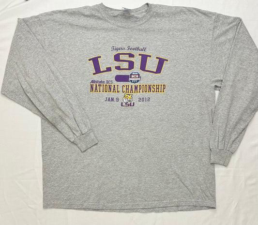 LSU National Championship Grey Long Sleeve 2012 - XXL